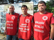 Across town outside Turkish pump manufacturer MAS DAF, workers continued their picket in front of company headquarters since April when 110 union members were summarily dismissed for joining Birlesik. “Our situation is not good. We are under attack by employers and the government, but we must continue this struggle,” said dismissed MAS DAF worker Musa Tut, 38. Global union fight deteriorating union rgts in Turkey
